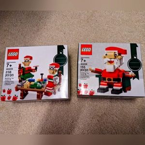 Lego Christmas 40205 Holiday Elves Workshop & 40206 Santa Building Set